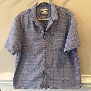 The Stronghold Button Up Shirt Mens XXL Blue Short Sleeve Woven Textured B/U
